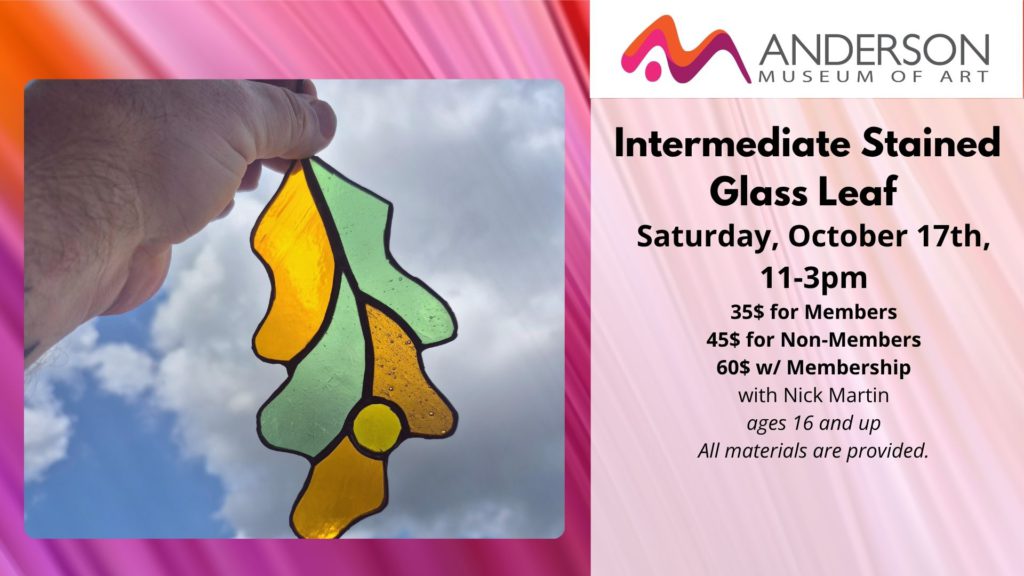 Intermediate Stained Glass Leaf | Saturday, October 17th from 11am to 3pm.