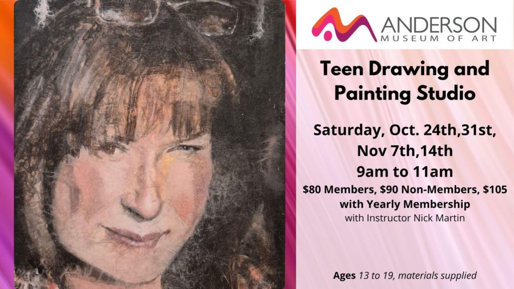 Teen Drawing and Painting Studio - Saturday, Oct 24th, 32st, 7th, and 14th from 9am to 11 am
